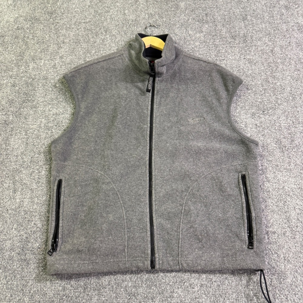 Y2K Structure Sport Gray Cotton Vest Mens M Grunge Fullzip Outdoor Wear